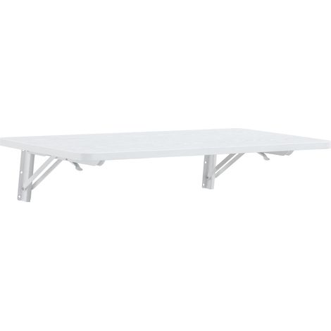 Table pliante murale en bois massif blanc pour petits espaces – bureau, buanderie, cuisine (1/5)