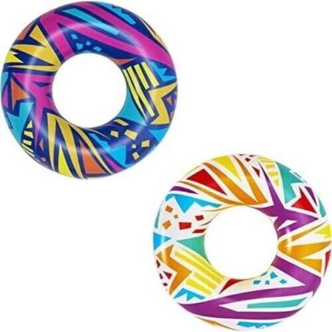 TRADE SHOP - Salvagente Gonfiabile Fantasia Geometrica ø 107 Cm Ciambella Mare Piscina 36228 - (1/5)