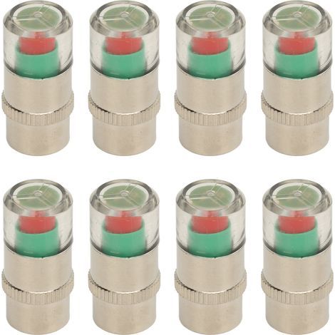 Capes de Pression des Pneus de Voiture 8 Pcs 35 Psi 2,4 Barre des Capteurs de Pression du Pneu des Pneus Adaptés aux Voitures Moto avec Alerte de Couleur (1/5)