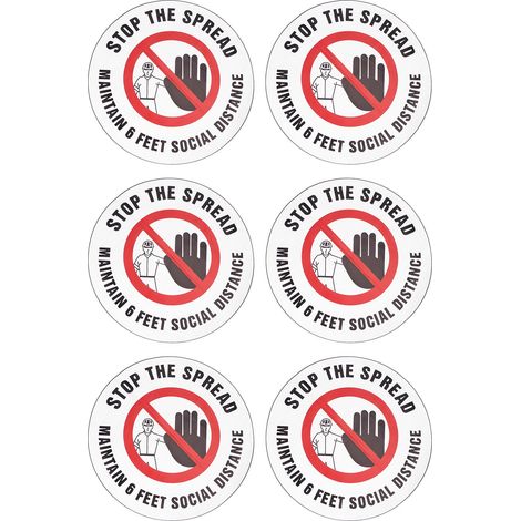 Lot de 2 autocollants muraux « Distanciation sociale » pour la maison, les supermarchés et les lieux publics. (1/5)