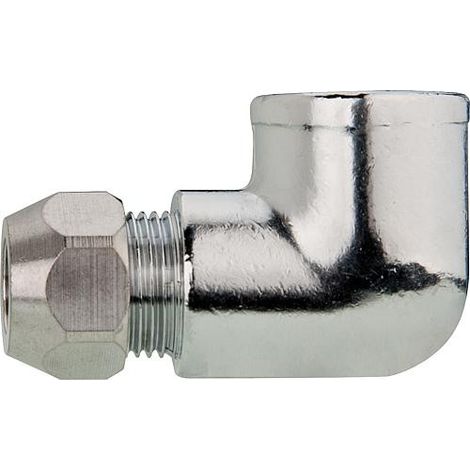 Raccord coude chrome un cote fil fem l'autre fil mâle 3/8" x 10 BG