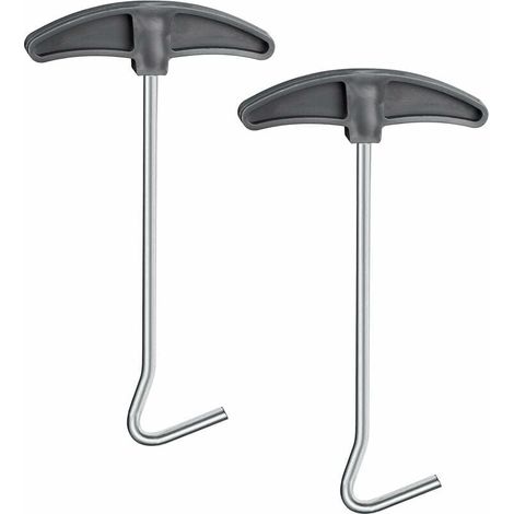Extractor de estacas Ahlsen de 2 piezas, extractor de estacas para carpa, gancho de tierra para extractor de estacas, extractor de gancho para facilitar la extracción de estacas. (1/5)