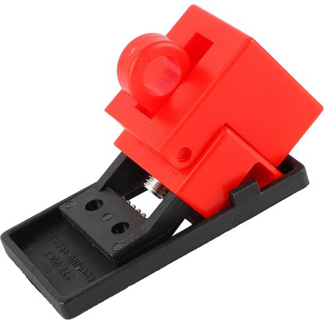 Cadenas de sécurité pour disjoncteur à pince en plastique PP robuste avec étiquette d'avertissement visible pour maintenance électrique (1/5)