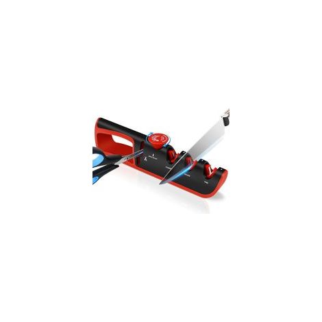 Aiguiseur de couteaux, 4 en 1 avec affûteur de couteaux manuel – Bouton d'angle réglable en 6 étapes, affûteur de couteaux professionnel multifonctionnel pour la restauration, le polissage, les coutea (1/5)