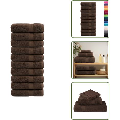 Saugfähigkeit - vidaXL Premium Handtücher SOLUND 10 Stk. Braun 50x100 cm 600 g/m² - Weichheit (1/5)