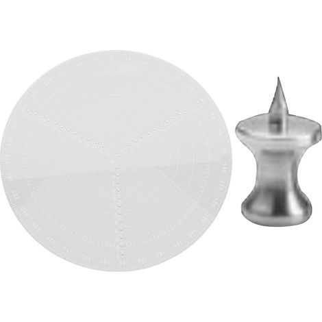 Ortviai Repère de centrage circulaire en acrylique transparent 300 mm avec pointe en acier inoxydable pour menuiserie et loisirs créatifs (1/4)