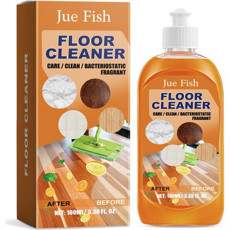 Jue-Fish Nettoyant pour sols : nettoie, polit et fait briller les parquets élimine efficacement les salissures et le calcaire nettoyant pour carrelage (1/4)