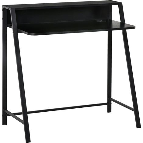 Bureau Gamer Métal-Design Moderne avec Étagère-Rangement Câbles-Noir 84 x 45 x 85 cm (1/5)