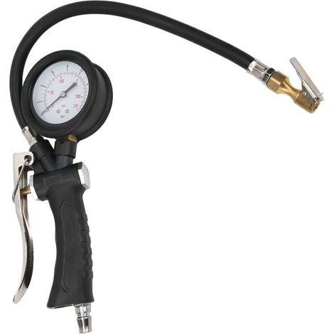 Manomètre de gonflage de pression des pneus portatif pour voiture moto avec tête rotative 20104 (1/4)