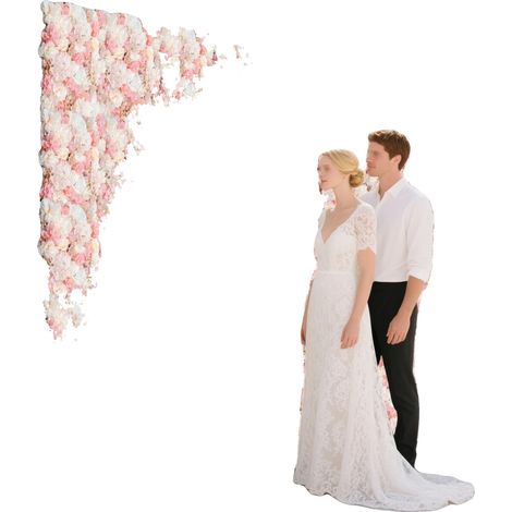Künstliches Blumenwandpaneel, 12 Stück, Seidenmaterial, rechteckige Form, 60 x 40 cm, für Innen- und Außenbereich (1/5)