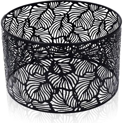UlisemLampenschirm für E14 E27 Glühbirnen 25x16cm Schwarz Modern Universal Trommel Lampenschirm Wärmeableitung Lampe