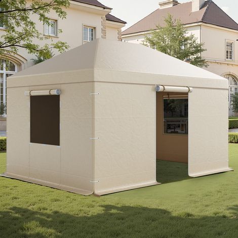 VEVOR Copertura Invernale per Gazebo, per Gazebo Rigidi da 3,10 x 4,41 m, Copertura per Tutte le Stagioni con Pareti Laterali e Finestre in Rete, per Ripari Chiusi, Gazebo non Inclusi
