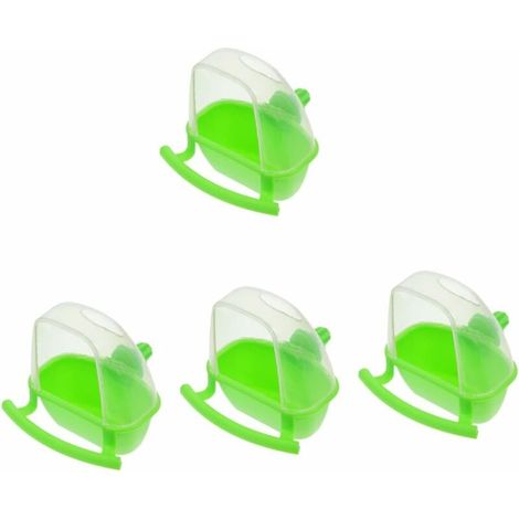 4 récipients en plastique pour cages à oiseaux, mangeoires, abreuvoirs pour perroquets et perruches (1/5)