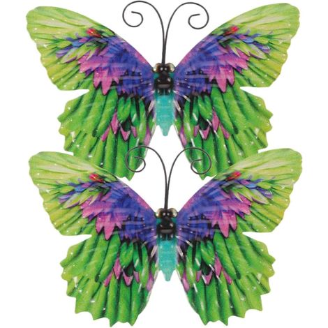 2 Stück Schmetterlingsanhänger Aus Schmiedeeisen Hängend Wandkunst Im Freien Schmetterlinge (1/5)