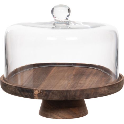 Amadeus - Plat à gâteau sur pied en bois et en verre