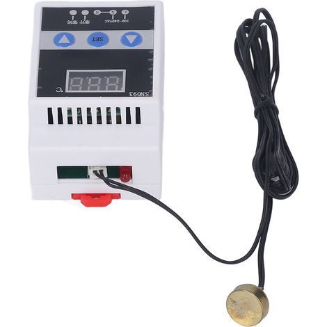 Digitalthermostat 110-240V, digitaler Temperaturregler mit Display, magnetische Sonde, isoliertes Netzteil, einfache Installation, präziser Heizungsregler. (1/5)
