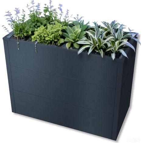 Bc-elec - SHWRB002 Fioriera rialzata in acciaio zincato verniciato a polvere 100x50x77cm - Antracite