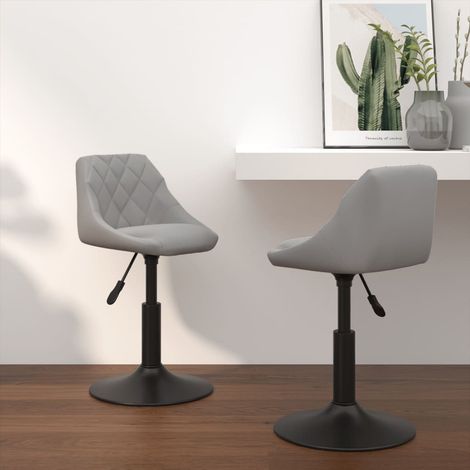 BonneVie Lot de 2 Chaises pivotantes pour salle à manger,style élégantes Gris clair Velours -QS99766 (1/4)