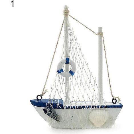 Elegantes und raffiniertes Segelbootmodell aus Holz, dekoratives Mini-Segelbootmodell für Zuhause - 1 (1/5)