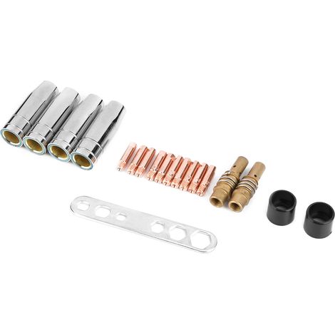 Jeu de 19 pièces embouts de contact MIG/MAG 0,8mm + buse gaz pour torche Binzel 15AK, kit soudure professionnel (1/5)