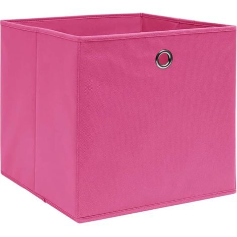 Maison Exclusive - Contenitori 4 pz in Tessuto non Tessuto 28x28x28 cm Rosa