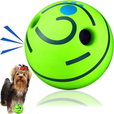 4.33in interactif chien jouet boule. boule squeaky durable pour chien. Fun Wobble giggle ball chien jouet pour soulager l'anxiété. formation nettoyage des dents. petite moyenne (1/5)