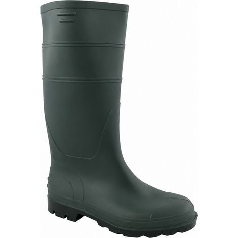 Bottes en toile enduite PVC vert, sans sécurité, taille 44.
