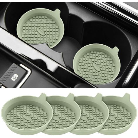 Auto-Untersetzer [4er-Set] Silikon-Becherhalter/Untersetzermatten – Universelles, rutschfestes Auto-Innenraumzubehör – Grün (1/5)
