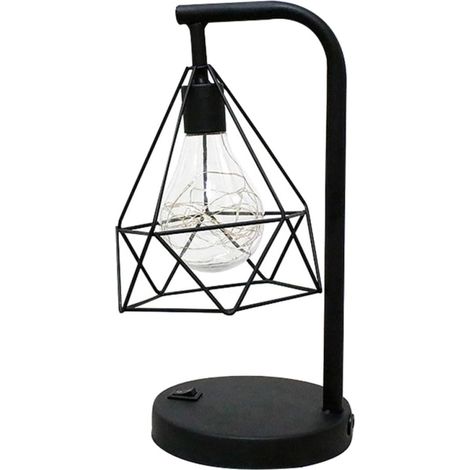 Lampe de Table Rétro en Fil Cuivre Noir Fer et Plastique (1/5)