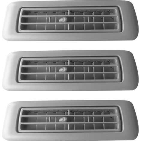Aplicable a 3 rejillas de ventilación del aire acondicionado del techo trasero (número de pieza: 63601-48011-E0) para modelos Toyota Highlander 2007-2014, ventilaciones laterales, color gris. (1/4)