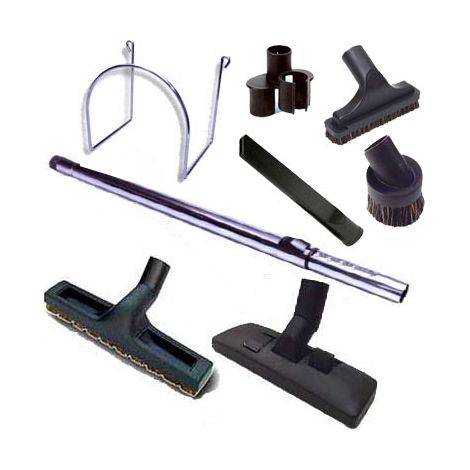Atepac – Kit 8 accessoires pour aspirateur – Tube télescopique chromé – Brosse combinée et brosse sol dur 300 mm – Support mural inclus (1/5)