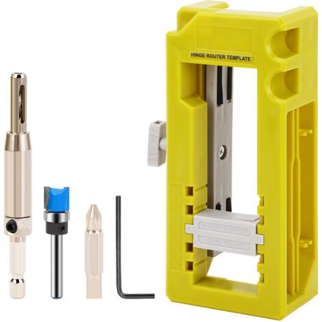 TONYSA Gabarit pour charnières de porte, mortaiseuse pour charnières de porte, gabarit de défonceuse adapté aux charnières de porte de 3" à 5" de longueur et de types carrés, à rayon de 1/4" ou à rayo (1/5)