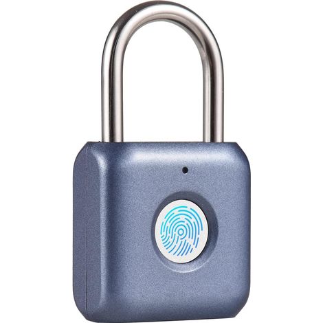 USB Rechargeable Portable Digital Lock, 20-Second Digital Lock, IPX2 Waterproof, Anti-Theft, Splashproof, for Bike Racks and Backpacks, Blue/Gray (1/4)