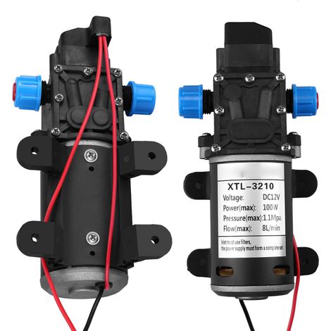 Pompe à eau auto-amorçante à membrane haute pression 12 V CC 100 W 8 L/min 160 psi pour le lavage (1/5)