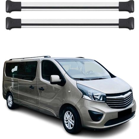 OMAC Barres de toit en aluminium pour Opel Vivaro A 2014-2019 – Charge max 75 kg – 2 barres Argent (1/5)