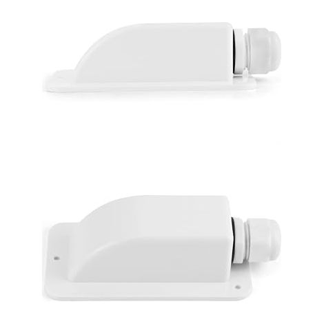 Passe-Toit IP68 Presse-étoupe Solaire étanche boîtier d'entrée de câble 1 Voie résistant aux intempéries, Caravane et Bateau Passe câble en ABS, Blanc (1/4)