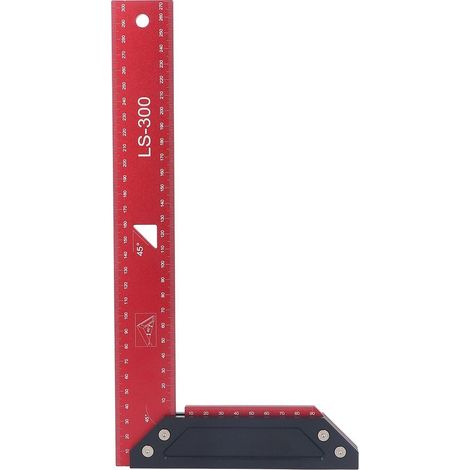 règlesRègle d'Équerrage pour Menuiserie en Aluminium 300mm à Double 45°, Lecture Facile avec Hex Key (1/5)