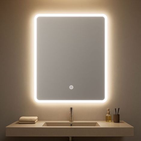 Specchio retroilluminato per bagno con led 80x60 cm (1/5)