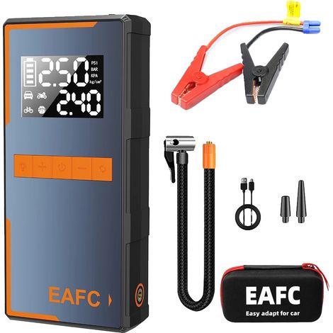 Démarreur d'urgence pour voiture, pompe à air, batterie externe portable, Clip original avec boîte (1/2)