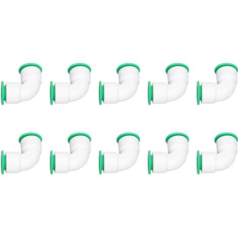 Lot de 10 raccords coude PPR pour tuyau, raccord rapide pousser, 20mm/0.79in, pour piscine et arrosage (1/5)