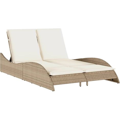 Maison Exclusive - Sonnenliege mit Auflagen Beige 114x205x73 cm P
