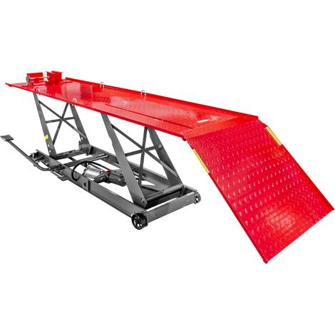 Mw Tools – Pont élévateur moto pneumatique mobile 450kg – Hauteur de levage max 750mm – Longueur de table 2200mm – Largeur 680mm – TPSL450