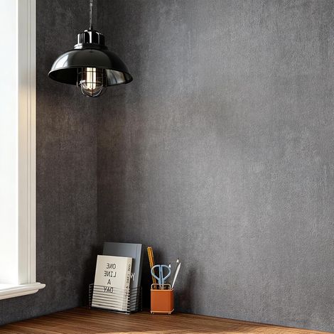 Papier Peint Gris Foncé en Effet Beton 40cm x 200cm Tapisserie Murales Papier Peint Salon Industriel Vinyle Adhesif Meuble Imperméable Autocollant Mural pour Chambre Cuisine Café Armoire (1/5)