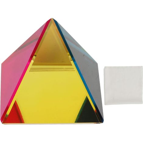 Cube Prisme de Couleur, Pyramide irisée, Attrape-Soleil, Prisme de Couleur Arc-en-Ciel, Pyramide en Verre, Ornement de Bureau pour Photographie, méditation, guérison, (50MM) (1/5)