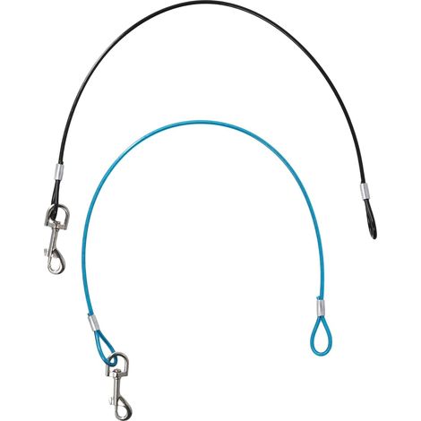 CCYKXALot de 2 Rallonges de Laisse en Métal Anti-Mastication pour Chien Connecteur Robuste pour Toute Laisse, Collier et Harnais Ne s'emmêle pas Laisse60cm (1/5)