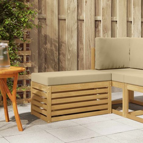 Banco de taburete exterior con cojín 80 x 43 x 45 cm (1/5)