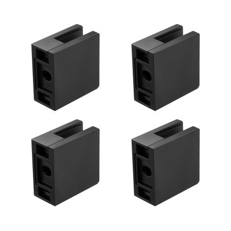 Pinces à verre carrées pour garde-corps en verre trempé de 8 à 12 mm, 40 pcs, pince de montage de verre en acier inoxydable 304, épaisseur de 3 mm pour balcon, jardin, piscine, escalier, noir (1/4)