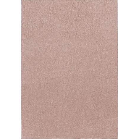 Tapis salon et chambre 160x230 rose rectangle tissé motif uni SOULA (1/5)