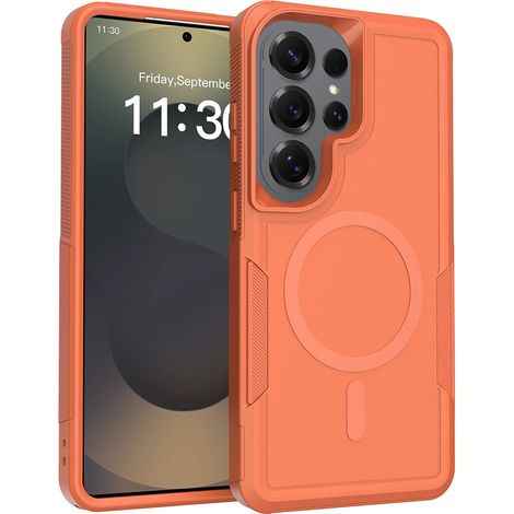 (Orange, Galaxy S25 Ultra) Coque de protection magnétique robuste et antichoc pour Samsung (1/5)