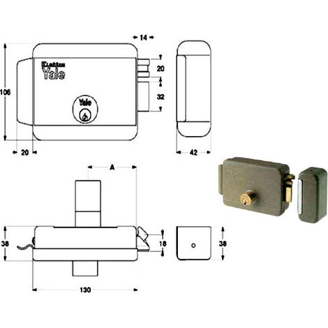 CERRADURA ELÉCTRICA PARA CANCELAS ART. 680 YALE E50 Dx